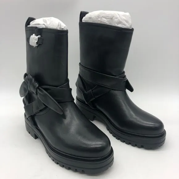 Aerosoles Womens Sabin Motorcycle Ankle Leather Boots Black Size 7 M