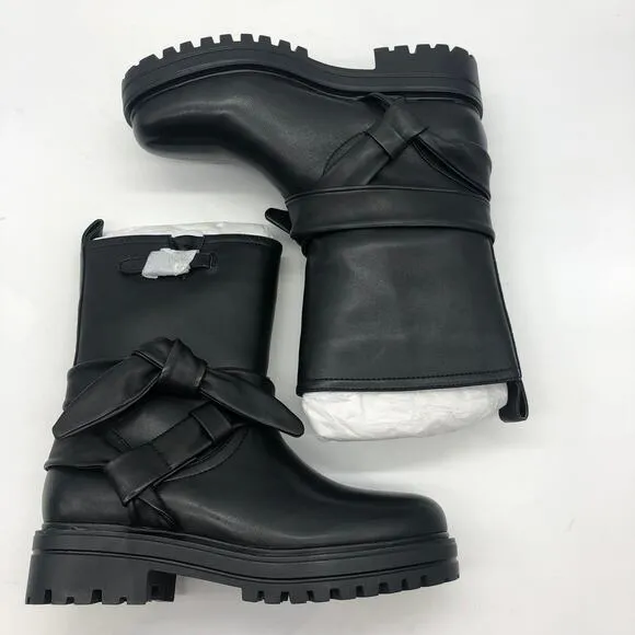 Aerosoles Womens Sabin Motorcycle Ankle Leather Boots Black Size 7 M