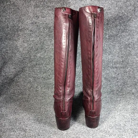 Alberto Fasciani Burgundy Leather Tall Boots Size 9
