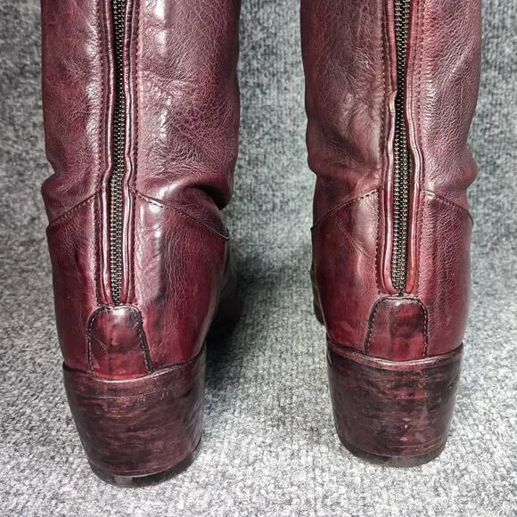 Alberto Fasciani Burgundy Leather Tall Boots Size 9
