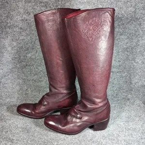 Alberto Fasciani Burgundy Leather Tall Boots Size 9