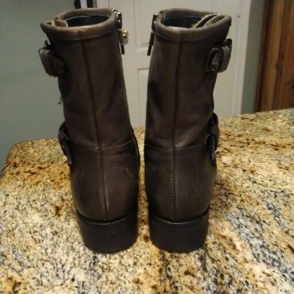 Alberto Fermani Grey Leather Moto Motorcycle Riding Boots SZ US 9 EU 39.5