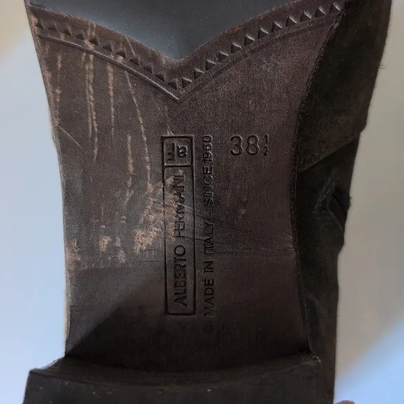 Alberto Fermani Olive Suede Leather Ankle Boots Size 38 1/2