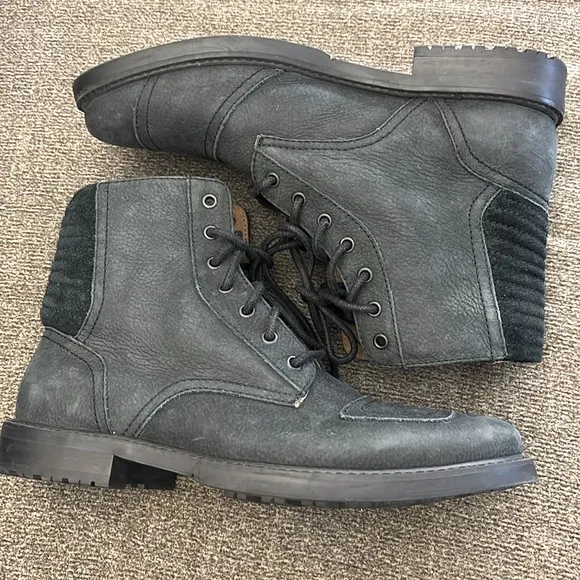 Aldo Suede Motorcycle Men’s Black Lace Top Boots Size 8