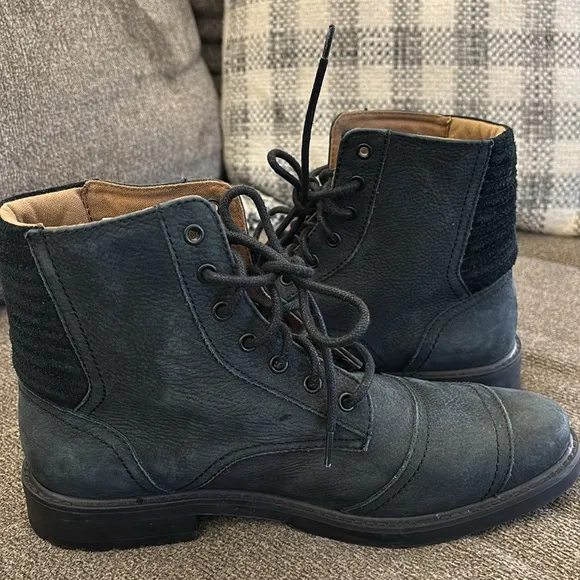 Aldo Suede Motorcycle Men’s Black Lace Top Boots Size 8