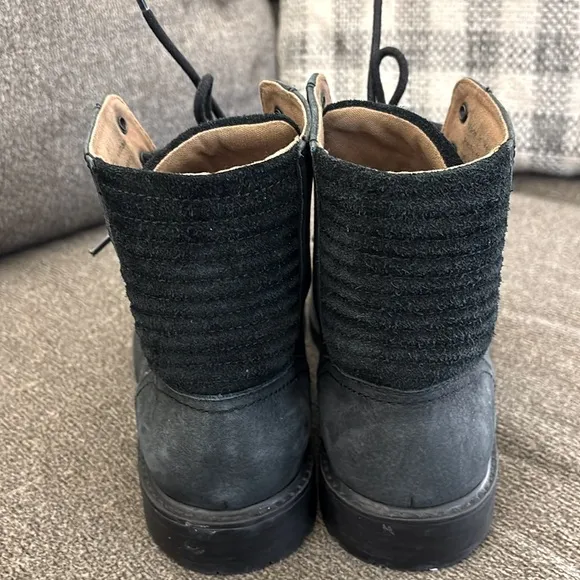 Aldo Suede Motorcycle Men’s Black Lace Top Boots Size 8