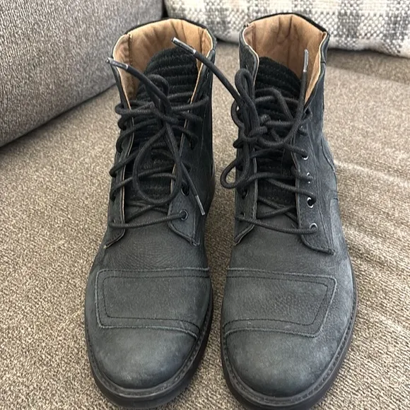 Aldo Suede Motorcycle Men’s Black Lace Top Boots Size 8