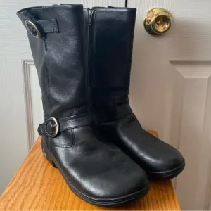 Alegria Cami Black Magic Leather Buckle Mid-Calf Motorcycle Boot SZ 40 (10 US)