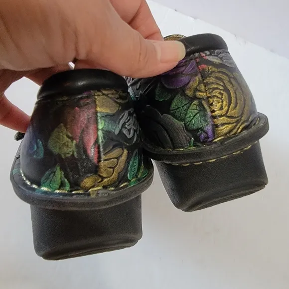 Alegria Paloma Workwomanship  Marijane Shoe Sz 35 Leather Upper Purple Floral