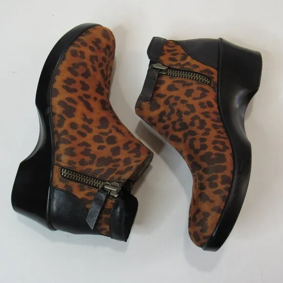 Alegria Sloan Leopard Print Women's Ankle Boot Shoes US Size 8-8.5 Eur 38
