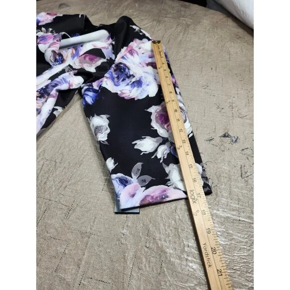 Alex Evenings Women's Jacket and Tank Size 1X Black multi floral 3/4 Sleeve (27)