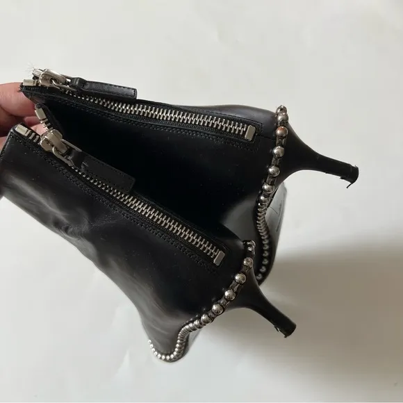 Alexander Wang Eri Studded Leather Ankle Boots In Black