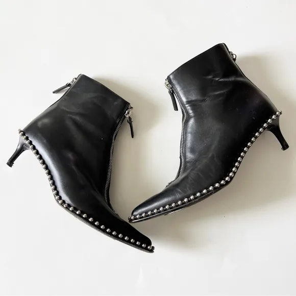 Alexander Wang Eri Studded Leather Ankle Boots In Black