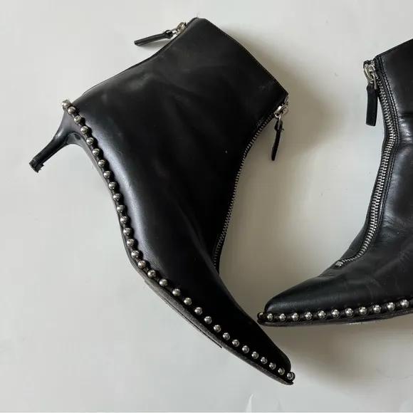 Alexander Wang Eri Studded Leather Ankle Boots In Black
