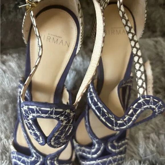 Alexandre Birman Alice shoes Suede/Snake 100mm Sandal, Bali/Mono Natural heels
