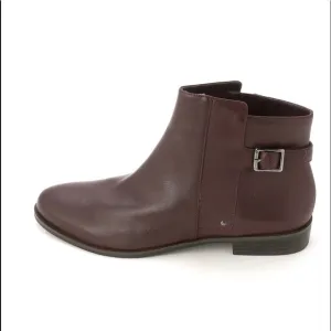 ALFANI ALF ACKE Women's Leather Burgundy Ankle Booties,Step’n Flex,Size 6.5