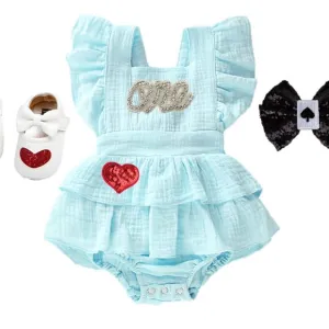 Alice in Wonderland First Birthday Romper Alice Dress Onederland Clothes