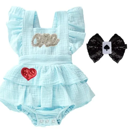 Alice in Wonderland First Birthday Romper Alice Dress Onederland Clothes