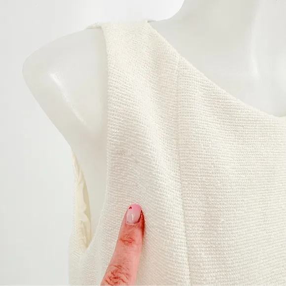 Alice   Olivia Kaya Drop Waist White Ivory Lace Sleeveless Dress