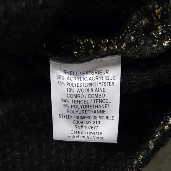 Alice   Olivia Metallic Gold Black Wool Blend Tweed Boxy Sweater Size Medium