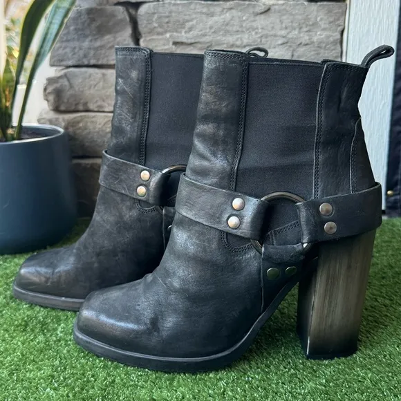 All Saints Black Aiden Jules Harness Ankle Women’s Boots