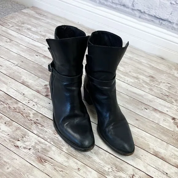 ALL SAINTS Black Real Leather Ankle Boots Sz 39
