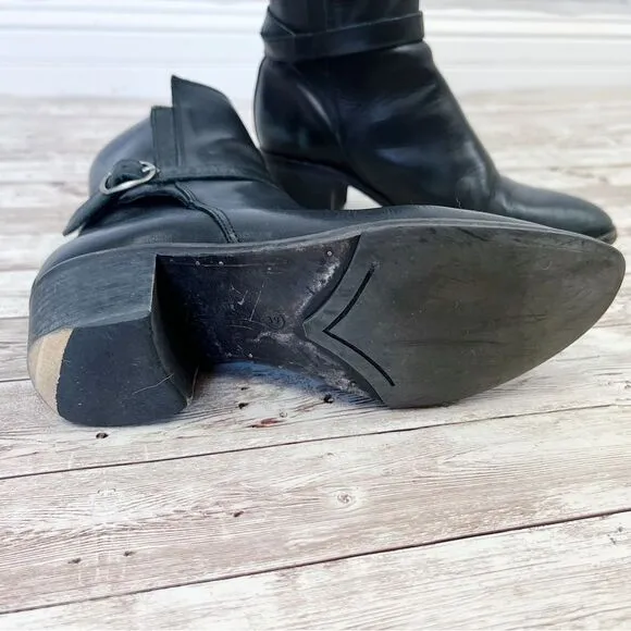 ALL SAINTS Black Real Leather Ankle Boots Sz 39
