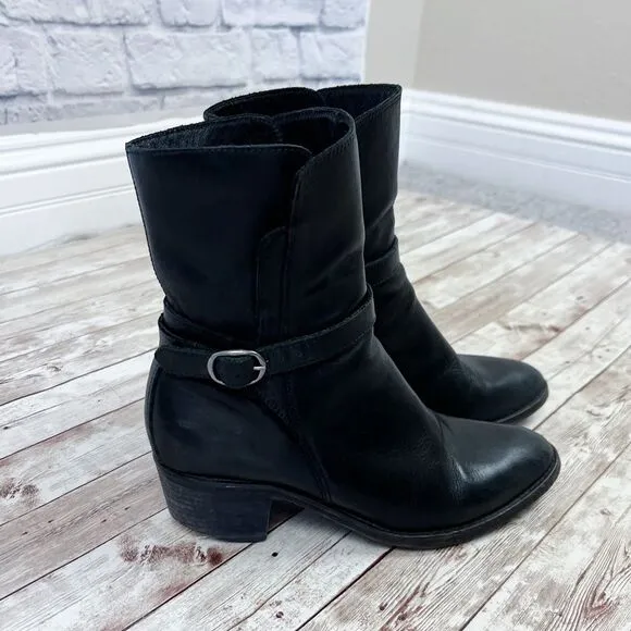 ALL SAINTS Black Real Leather Ankle Boots Sz 39