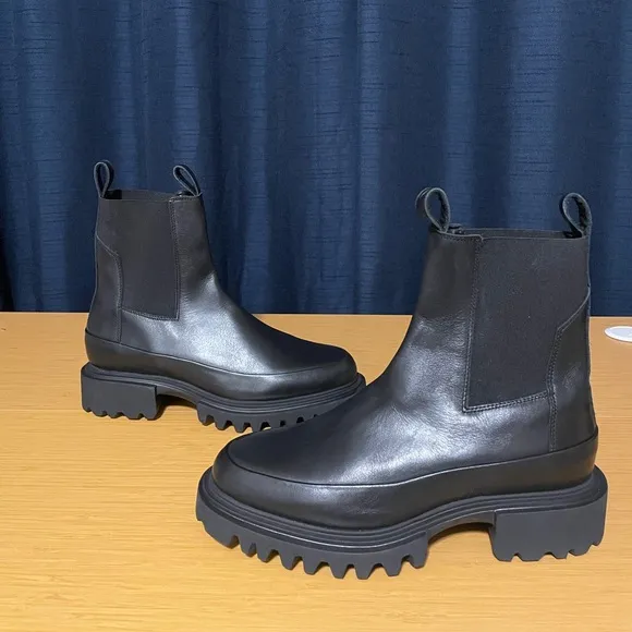 All Saints Hallie Leather Ankle Boots Black