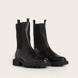 All Saints Hallie Leather Ankle Boots Black