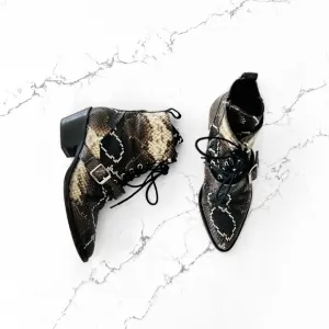 All Saints Katy Snakeskin Leather Boots