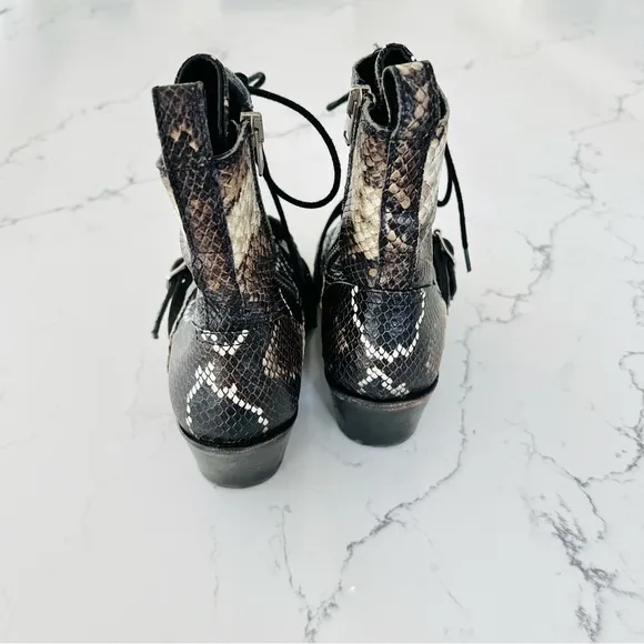 All Saints Katy Snakeskin Leather Boots