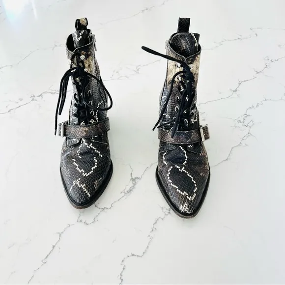 All Saints Katy Snakeskin Leather Boots