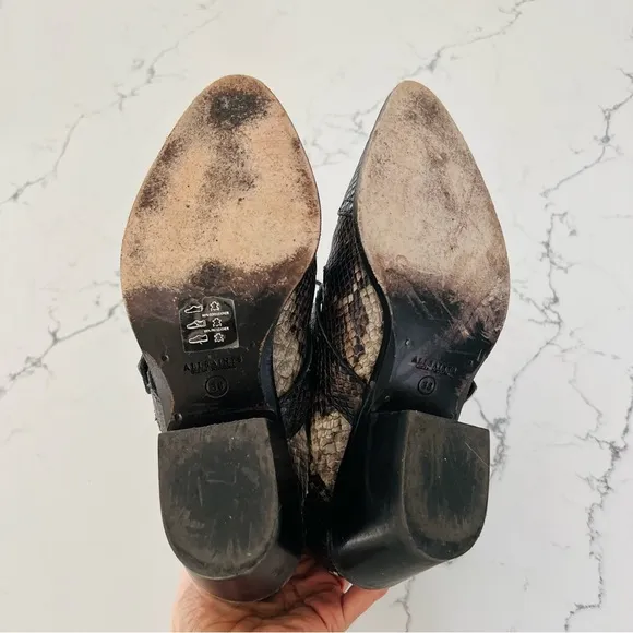 All Saints Katy Snakeskin Leather Boots