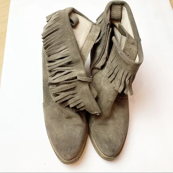All Saints | Suede Bonny Cuban Harness Boots