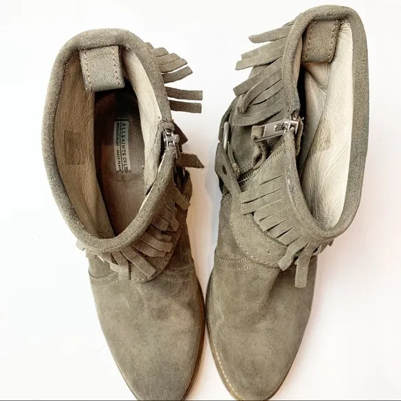 All Saints | Suede Bonny Cuban Harness Boots