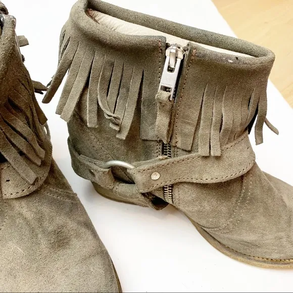 All Saints | Suede Bonny Cuban Harness Boots