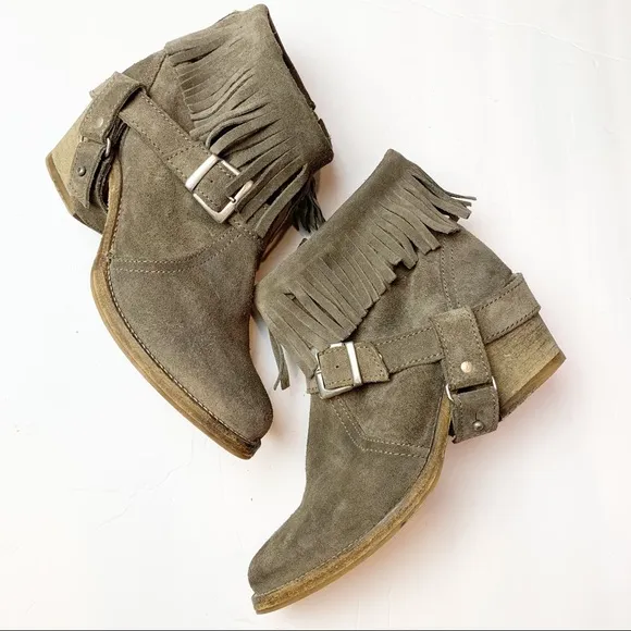 All Saints | Suede Bonny Cuban Harness Boots