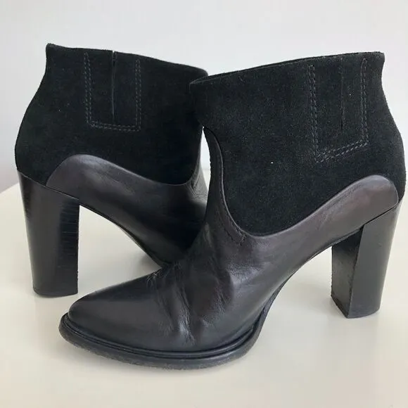 All Saints black leather and suede ankle booties 6