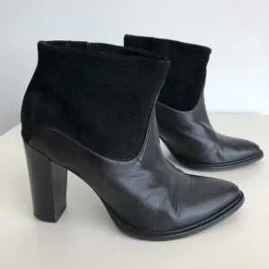 All Saints black leather and suede ankle booties 6