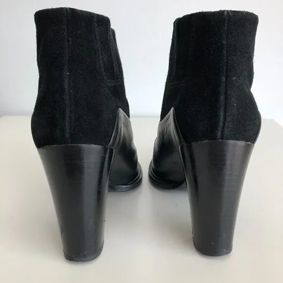 All Saints black leather and suede ankle booties 6