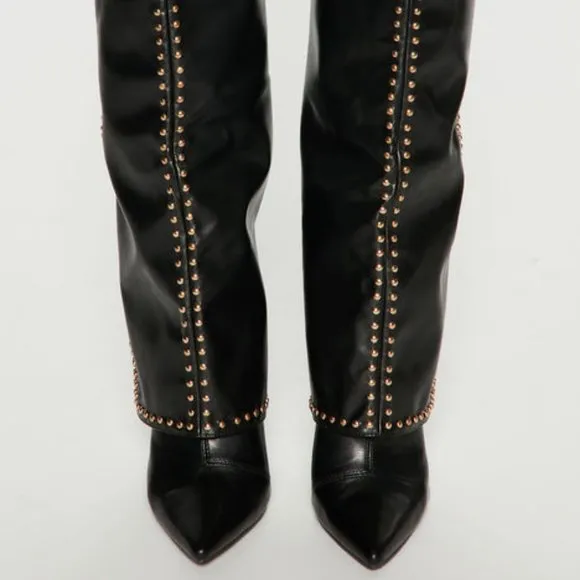 ALL STUDDED UP  Black  Knee High Boots ( BRAND NEW !!!! )
