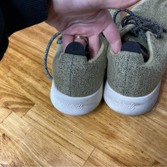 Allbirds Asteroid Green Lace Up Wool Runners Athletic Shoes Size Mens 10