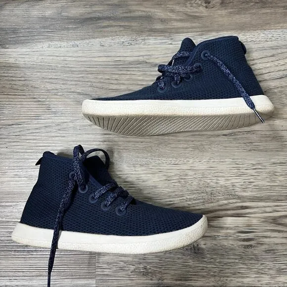 Allbirds Tree Toppers High Top Sneakers Shoes Marine White Sole sz 6