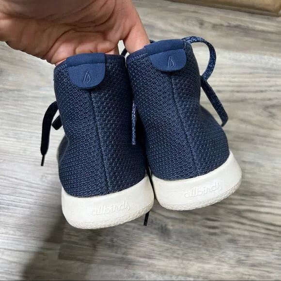 Allbirds Tree Toppers High Top Sneakers Shoes Marine White Sole sz 6