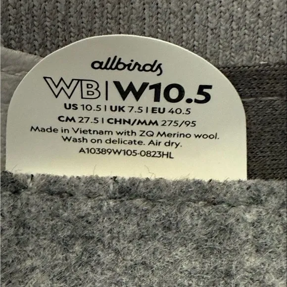 Allbirds Wool Breezers Dapple Grey Women’s Size 10.5