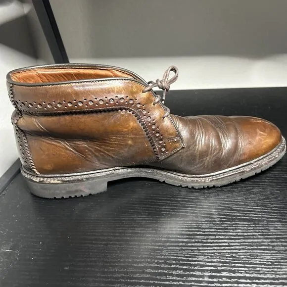 Allen Edmonds Bellevue Brown Leather Mens Chukka Ankle Boots Lace Up Size 13 D