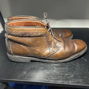 Allen Edmonds Bellevue Brown Leather Mens Chukka Ankle Boots Lace Up Size 13 D