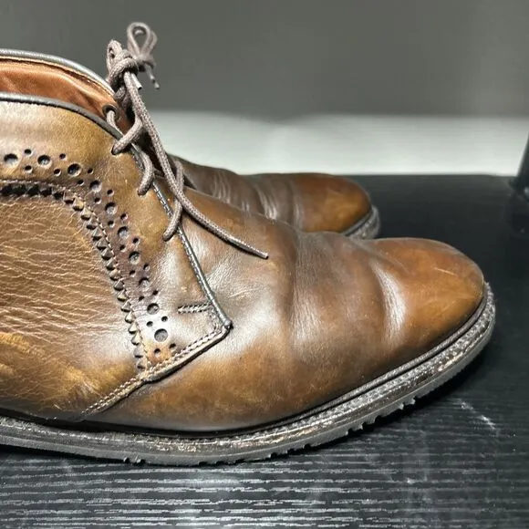 Allen Edmonds Bellevue Brown Leather Mens Chukka Ankle Boots Lace Up Size 13 D