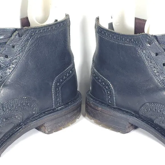 Allen Edmonds Men’s Stirling US8,5D Black Leather Wingtip Brogue Boots Made USA